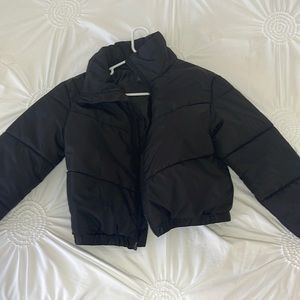 Cropped Black Puffer Jacket
